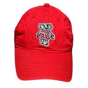 Wisconsin Badgers Bucky Mascot Red Snapback Hat NCAA‎ College Cap Madison